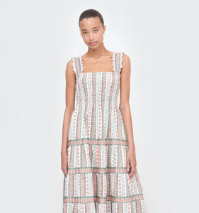 The Kimmy Nap Dress in Cosmos Floral Stripe