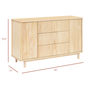Pogo Tambour Extra Wide Assembled Dresser (58") in Blonde