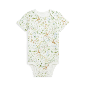 RL Baby x Riley Sheehey Cotton Bodysuit in Bunny Meadow