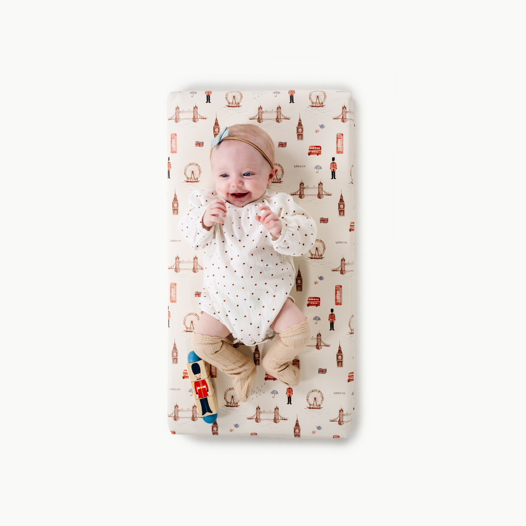 London@overhead of baby on the london padded micro+