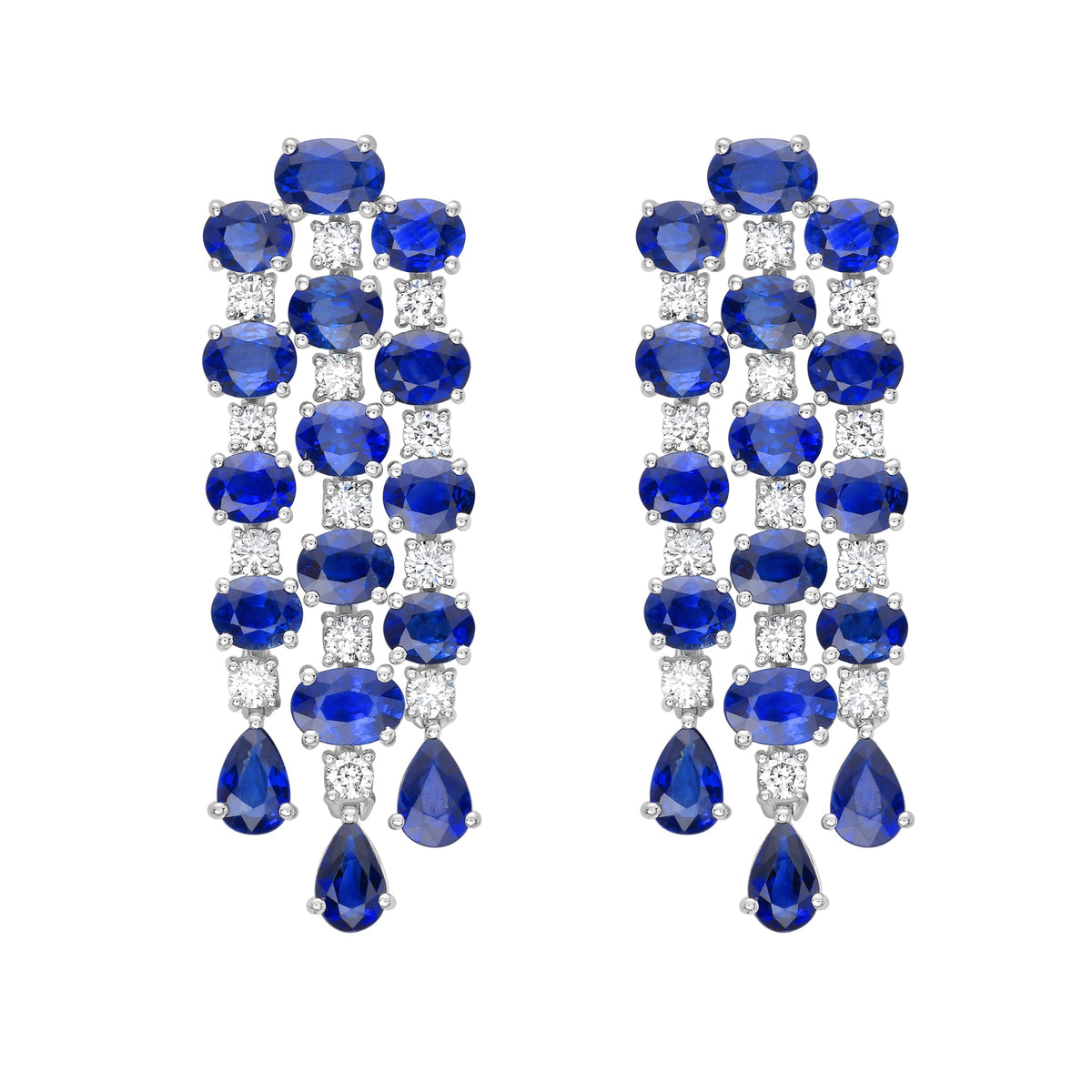 Louise Blue Sapphire Drop Earrings - Jewelry - RUCHI New York