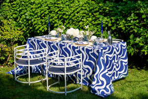 Doris In Navy Tablecloth