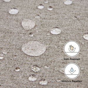 Naka Storage Ottoman in Eco-Performance Fabric | Water Repellent & Stain Resistant in Performance Grey Eco-Weave with Light Wood Base