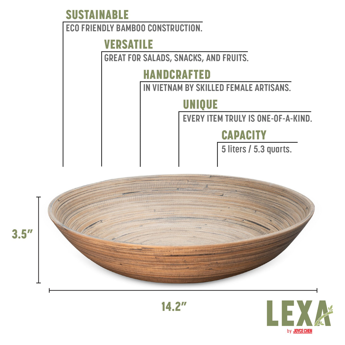 Bamboo Salad Bowl in Black