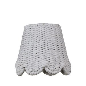Twisted Paper Lampshade Scalloped in White
