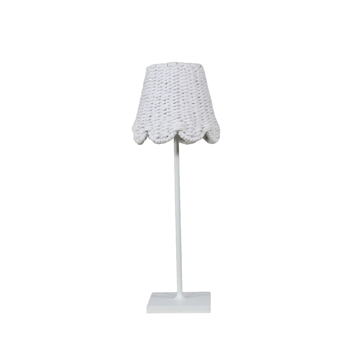 Twisted Paper Lampshade Scalloped in White