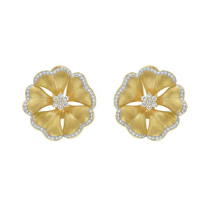 Marigold Diamond Flower Earrings - Jewelry - RUCHI New York