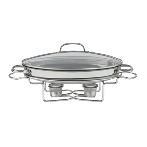 Classic Entertaining Collection 13.5" Oval Buffet Server in Stainless Steel