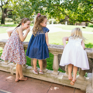 Girls’ White Embroidered Pinafore Dress