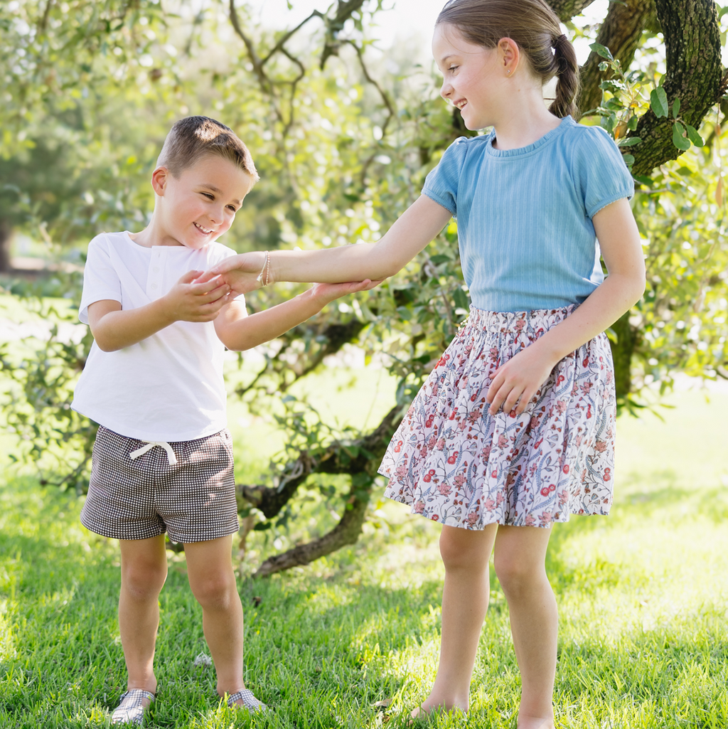 Boys’ Cocoa Gingham Ultra-Soft Twill Shorts