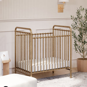 Abigail 3-in-1 Convertible Mini Crib in Vintage Gold
