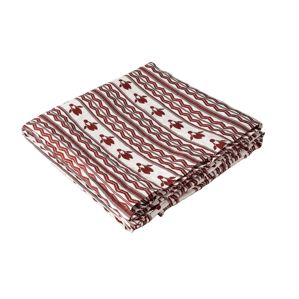 Les Allées de Pins Tablecloth in Red & White - 66" x 126"