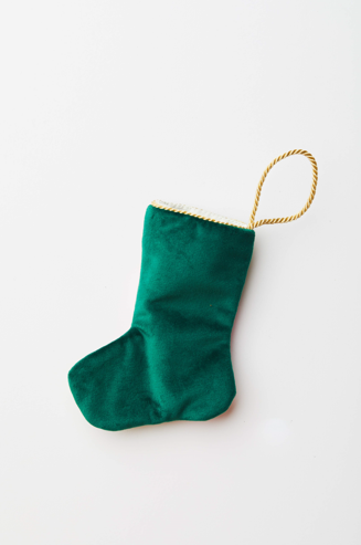 Back view of Nutcracker in Green needlepoint stocking with solid green velvet backing