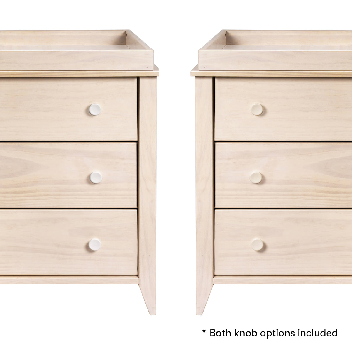 Sprout 3-Drawer Compact Changer Dresser with Removable Changing Tray (42") in Washed Natural & White