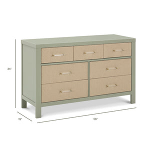 Eloise 7-Drawer Assembled Dresser in French Sage and Performance Sand Eco-Weave
