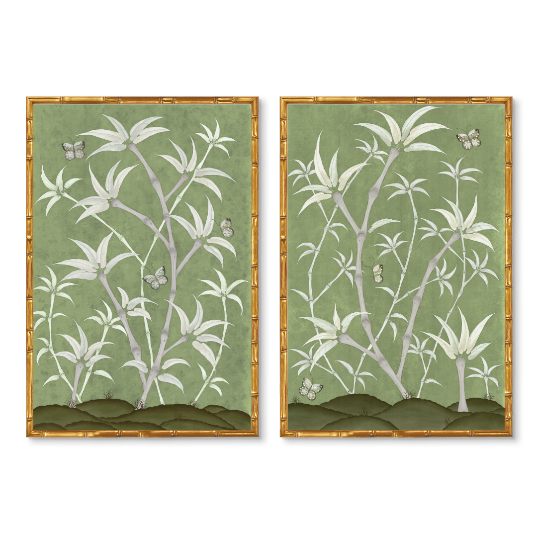 Chinoiserie Panel Print Pair | Bamboo En Fleur