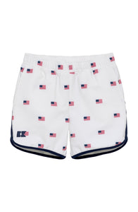 Old Glory Retro Super Shorts with Navy Piping