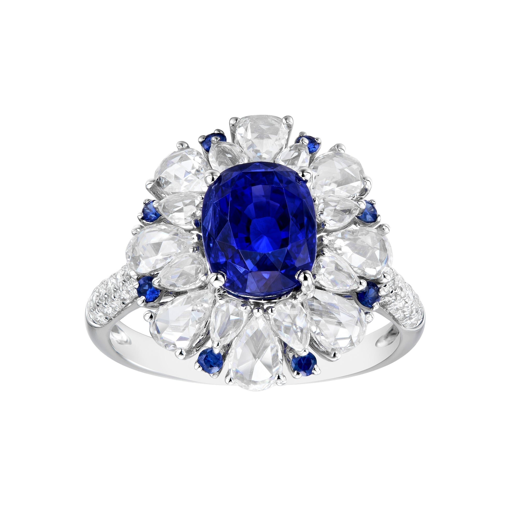Paran Blue Sapphire and Diamond Cocktail Ring - High Jewelry - RUCHI New York