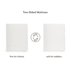 Pure Core Midi Crib Mattress w/ Hybrid Quilted Waterproof Cover (Lightweight) in White