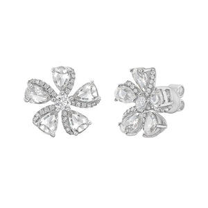 Primavera Flower Diamond Studs - Jewelry - RUCHI New York