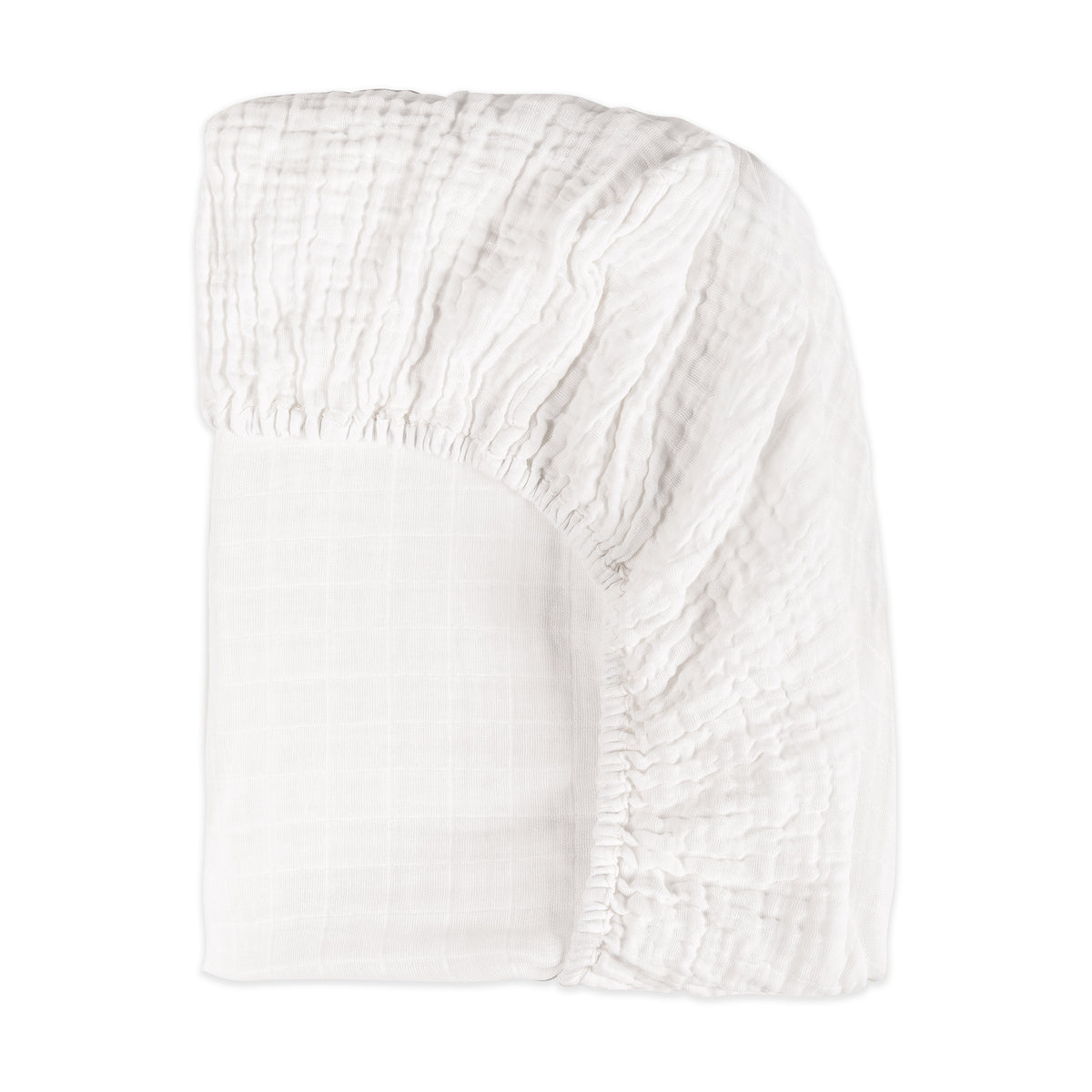 All-Stages Bassinet Sheet in GOTS Certified Organic Muslin Cotton in White