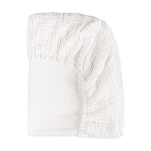 All-Stages Bassinet Sheet in GOTS Certified Organic Muslin Cotton in White