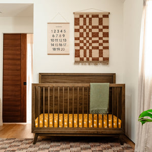 Palma 4-in-1 Convertible Crib with Toddler Bed Conversion Kit in Natural Walnut