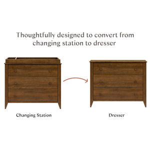 Sprout 3-Drawer Compact Changer Dresser with Removable Changing Tray (42") in Natural Walnut