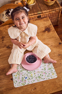 cute baby eating healthy organic food