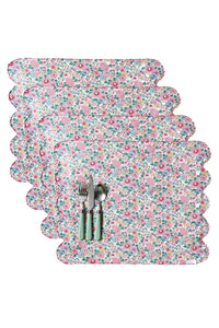 Reversible Cloud Placemat made with Liberty Fabric BETSY CANDY FLOSS & CAPEL FUCHSIA PINK - Coco & Wolf