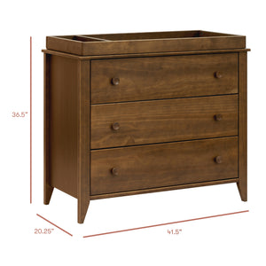 Sprout 3-Drawer Compact Changer Dresser with Removable Changing Tray (42") in Natural Walnut