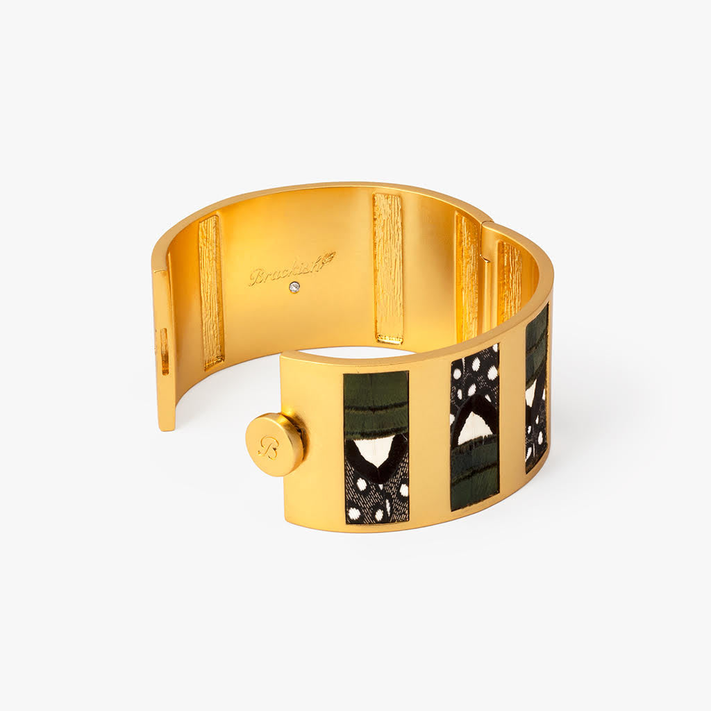 Sage Striped Hinge Cuff