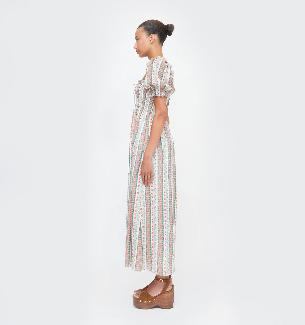 The Scarlett Nap Dress in Cosmos Floral Stripe