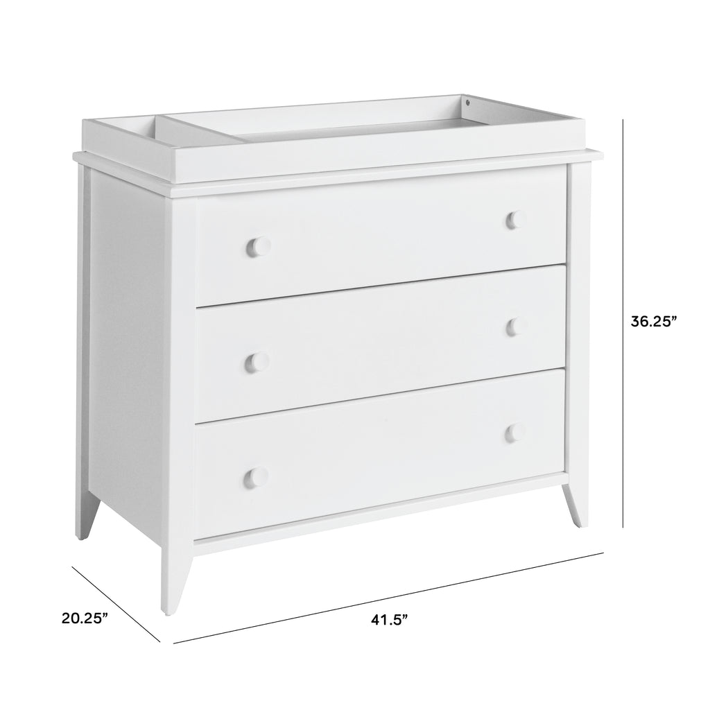 Sprout 3-Drawer Compact Changer Dresser with Removable Changing Tray (42") in White