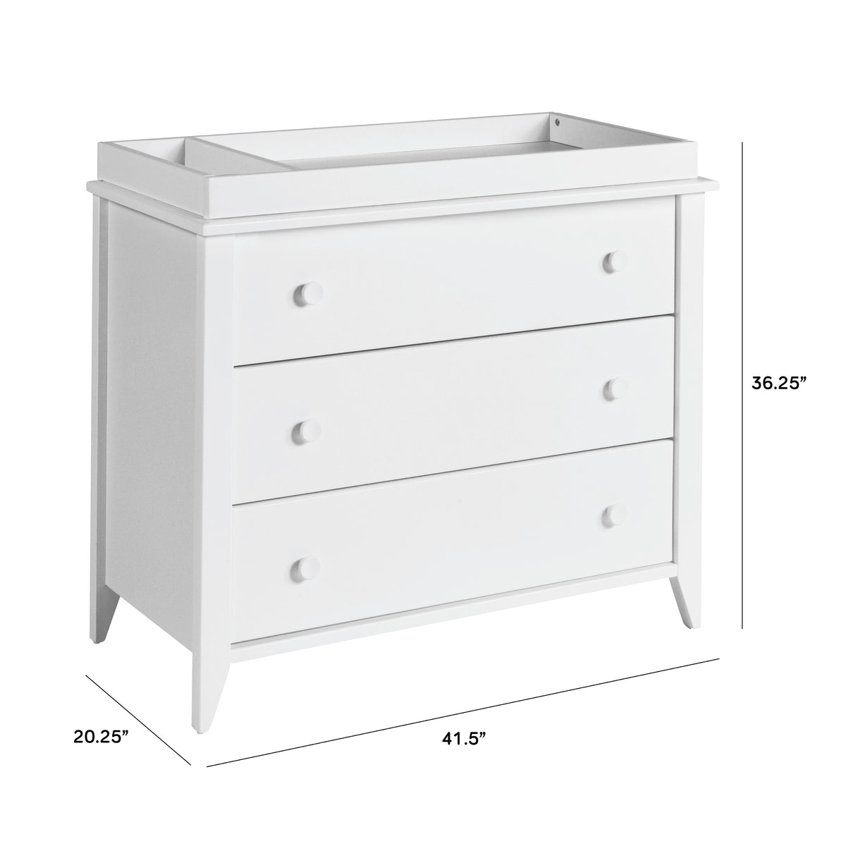Sprout 3-Drawer Compact Changer Dresser with Removable Changing Tray (42") in White