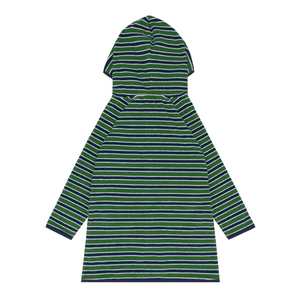 Unisex Evergreen Stripe French Terry Hooded Zipper Coverup