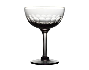 Smoky Champagne Saucers With Lens Design, Set of 4