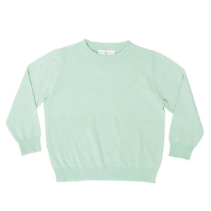 Boys mint green crewneck sweater by Henry Duvall, classic knit fall layer that coordinates with Beacon Hill Blooms for family and sibling outfits