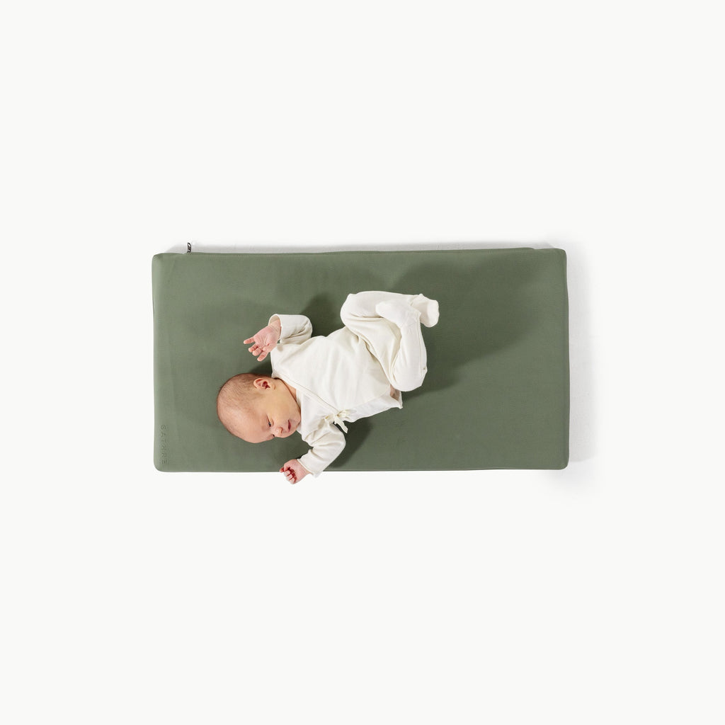 Thyme@Overhead of baby on the Thyme Padded Micro+