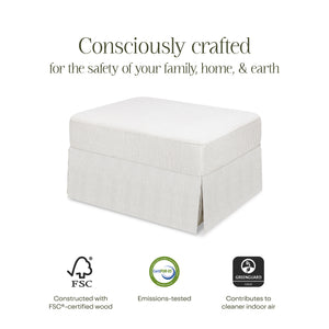 Crawford Gliding Ottoman in Fog Chatham Stripe Performance Eco-Weave