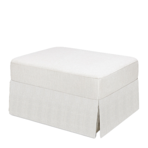 Crawford Gliding Ottoman in Fog Chatham Stripe Performance Eco-Weave