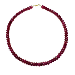 Garnet Colored Agate Candy Necklace