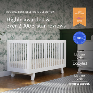 Hudson 3-in-1 Convertible Crib with Toddler Bed Conversion Kit in White