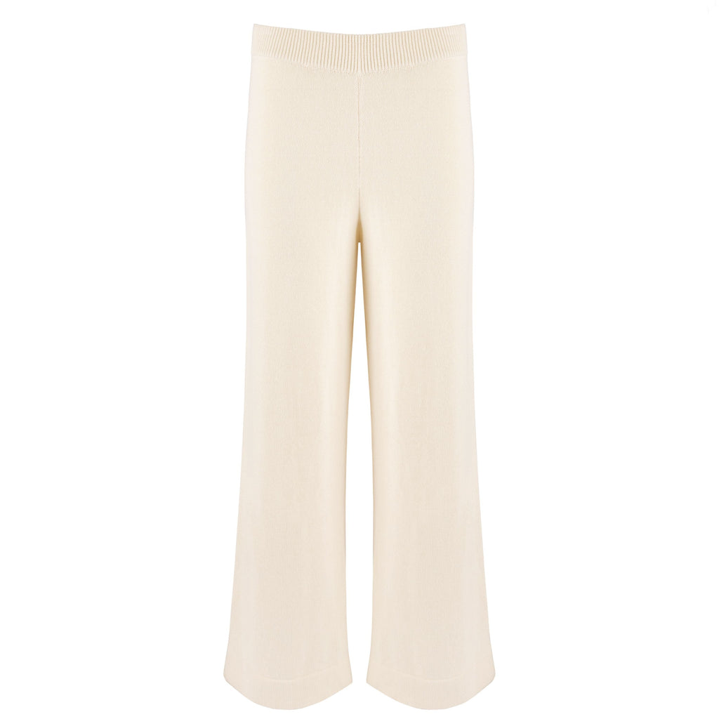 Women’s Cream Wide Leg Knit Pant