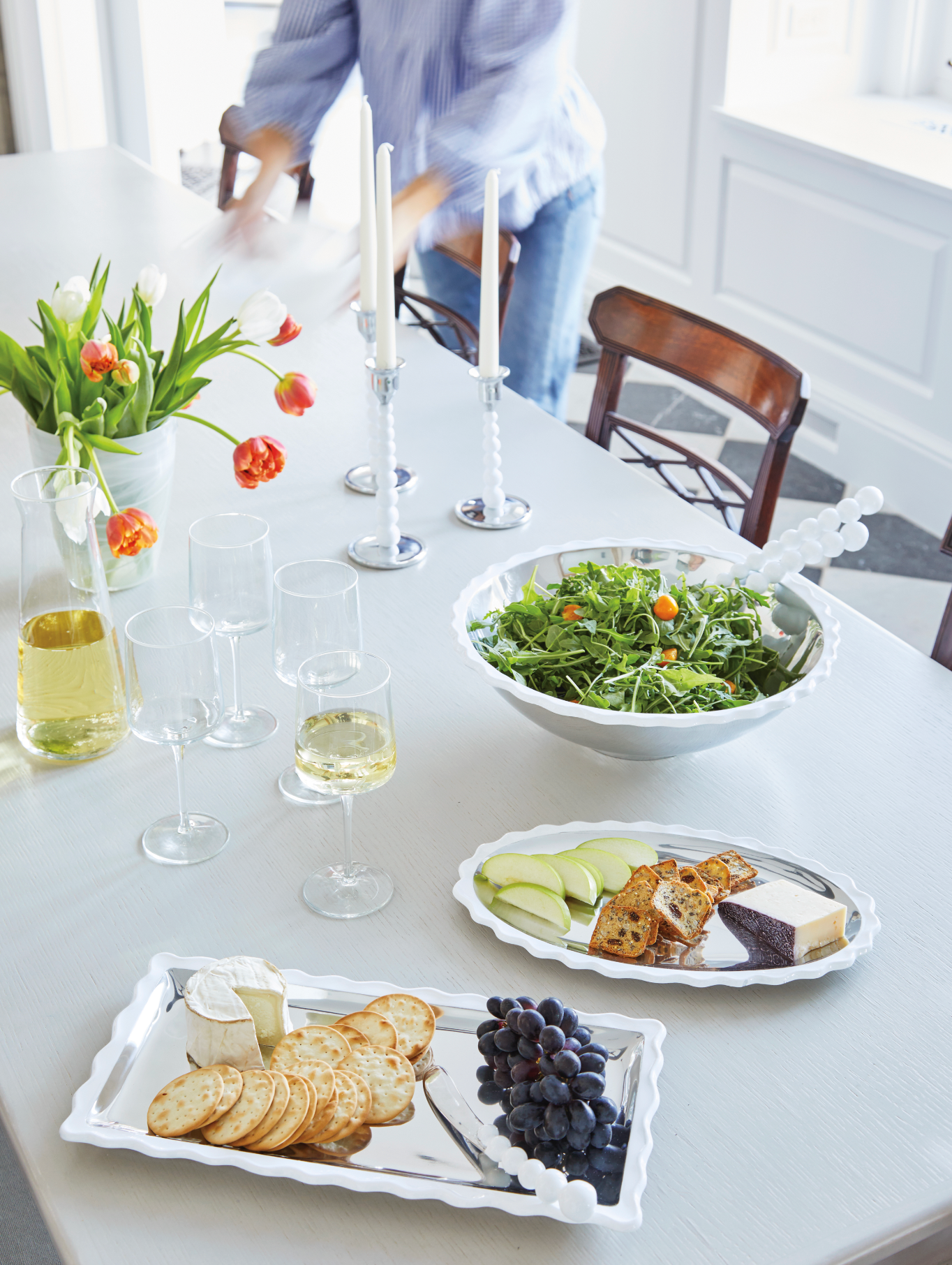 White Wavy Oval Platter