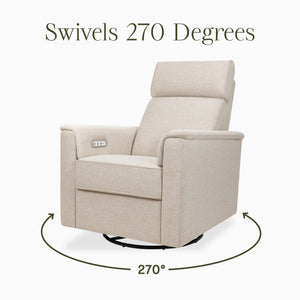 Willa Plus Power Glider Recliner w/ Power Headrest in Performance Beach Eco-Weave