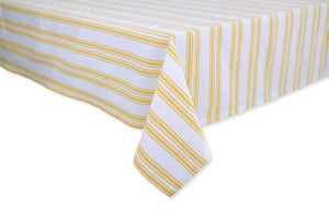Yellow Stripe Cotton Tablecloth