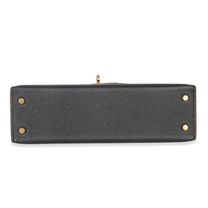 Hermes Black Epsom Sellier Mini Kelly II 20 GHW