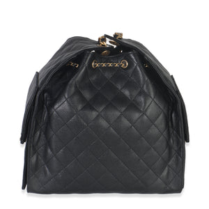 Chanel Black Quilted Caviar Medium Chanel 25 Hobo Handbag