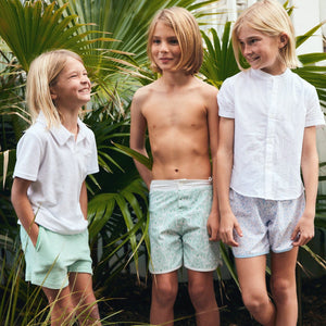 Boys Abaco Green Paisley Board Short